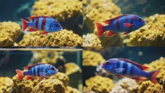 水族馆海鱼特写高清在线视频素材下载