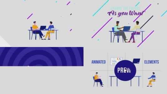 创意扁平化商务会议动画展示AE模板高清AE视频素材下载
