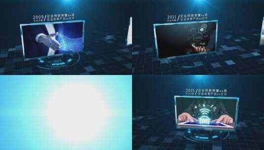 蓝色科技企业时间线展示AE模板高清AE视频素材下载