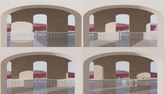 iDSTORE-三维渲染超现实主义建筑场景高清AE视频素材下载