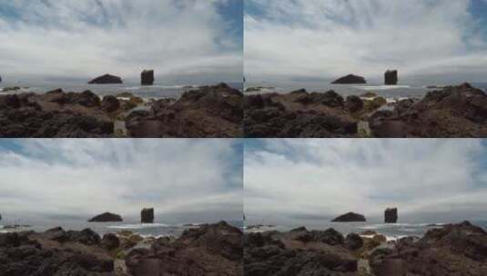 海湾和海岸天然岩石的形成高清在线视频素材下载