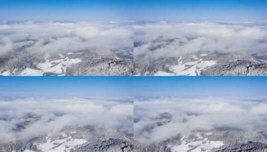 无人机4k航拍雪山云海延时高清在线视频素材下载