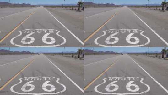 亚利桑那州一条孤独的沙漠公路高清在线视频素材下载