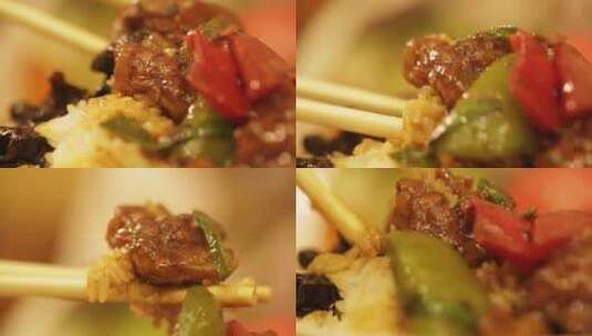 美食黄焖鸡米饭 (13)高清在线视频素材下载