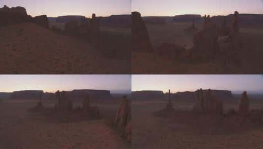沙漠岩石纪念碑的延时拍摄景观高清在线视频素材下载
