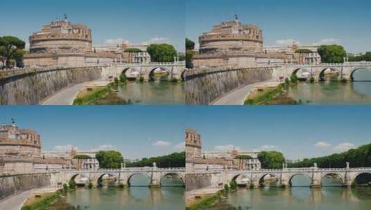 罗马圣安吉洛城堡高清在线视频素材下载