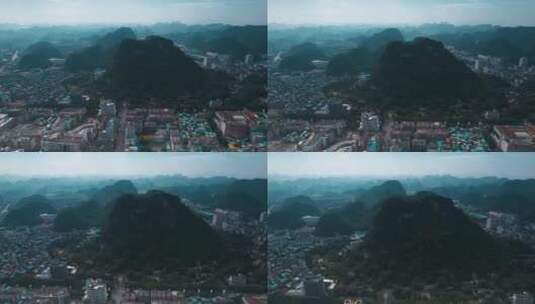 广西柳州市区丘陵山峰高清在线视频素材下载