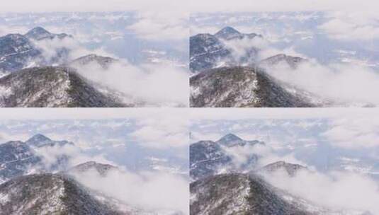 4k航拍恩施雪山雾凇峡谷风光高清在线视频素材下载