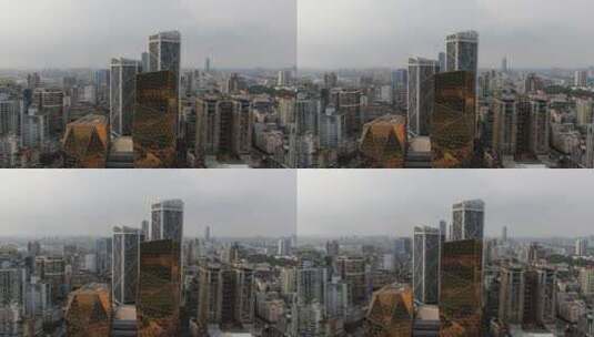 航拍广西柳州城市地标高楼高清在线视频素材下载