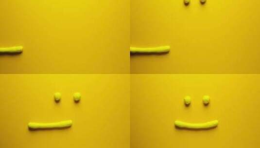定格动画的笑脸制作的建模粘土高清在线视频素材下载