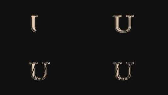 U字母logo动画排版设计高清在线视频素材下载