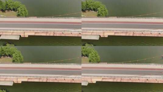 绍兴迪荡湖桥梁航拍高清在线视频素材下载