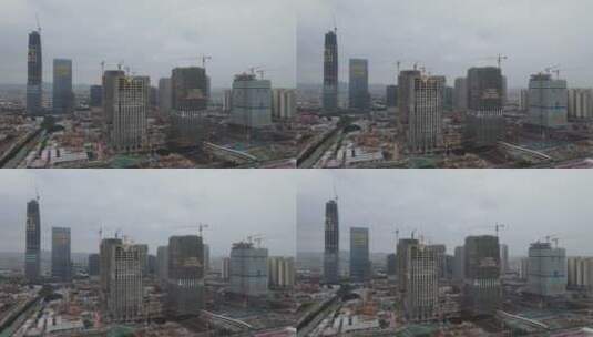 广州金融城建设航拍高清在线视频素材下载