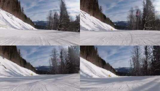 滑雪者下山的轨迹图高清在线视频素材下载