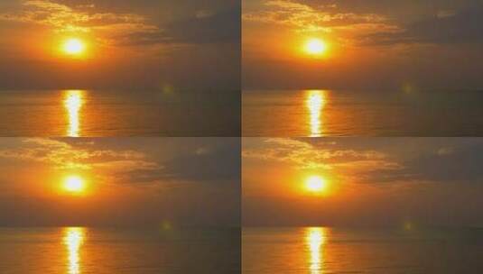 日落时平静的海面高清在线视频素材下载