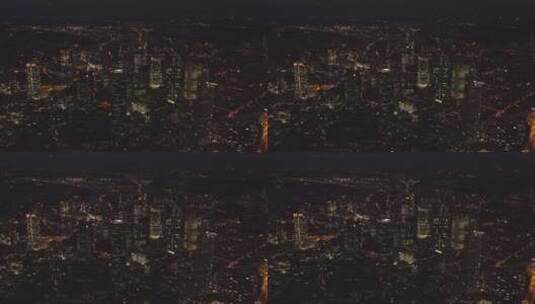 从高空俯瞰纽约市的夜色高清在线视频素材下载
