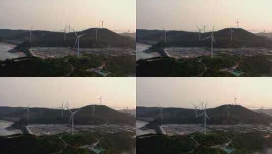山上的很多风车转动着高清在线视频素材下载