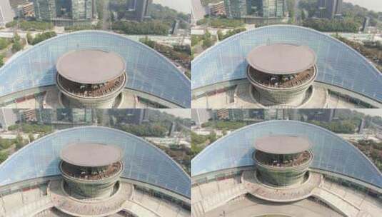 城市航拍杭州大剧院地标建筑高清在线视频素材下载