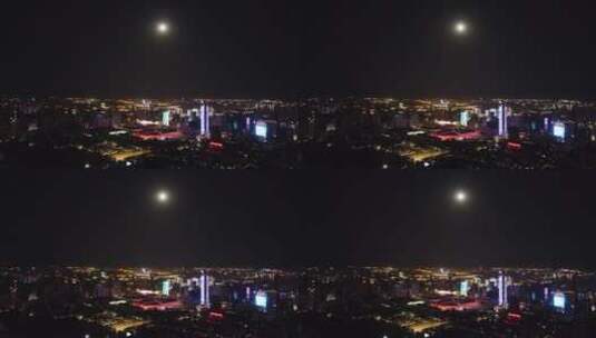西安城市夜晚体育明亮的月亮3高清在线视频素材下载