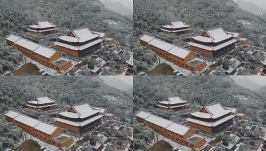 金华山双龙景区 雪景高清在线视频素材下载