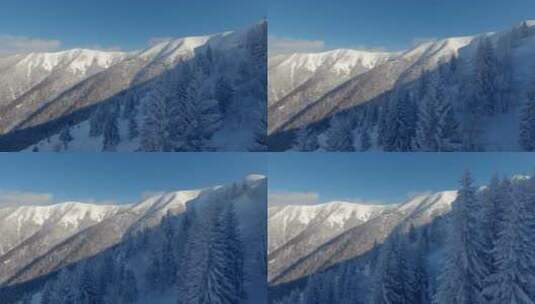 航拍冬季阿尔卑斯山高清在线视频素材下载