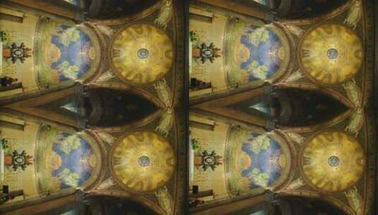 华丽的教堂内部装饰高清在线视频素材下载