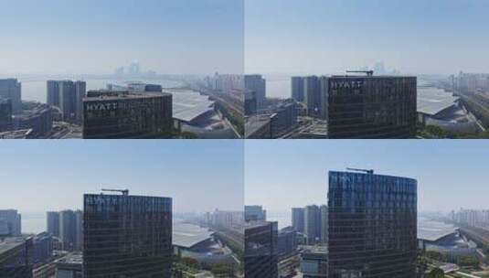 苏州金鸡湖金融区建筑高清在线视频素材下载