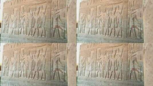 考蒙博神庙的浮雕高清在线视频素材下载