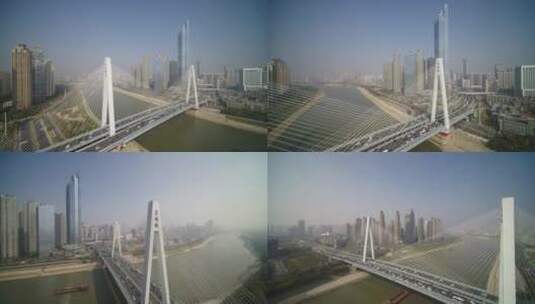 武汉月湖桥航拍高清在线视频素材下载