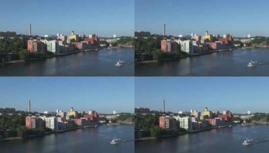 护城河上行驶的船高清在线视频素材下载