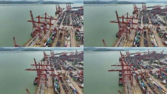 深圳蛇口SCT码头航拍环绕高清在线视频素材下载