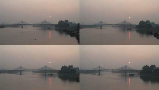 黄昏落日时分的江河高清在线视频素材下载