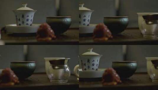 茶室茶具高清在线视频素材下载