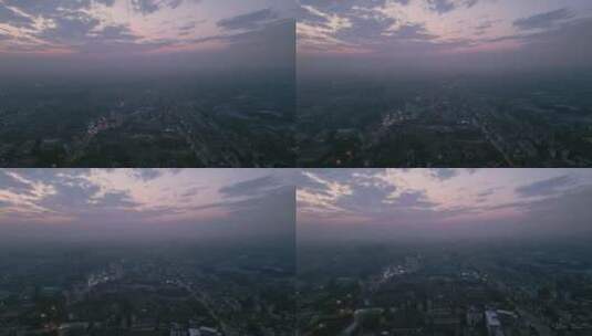 航拍：落日与城市高清在线视频素材下载