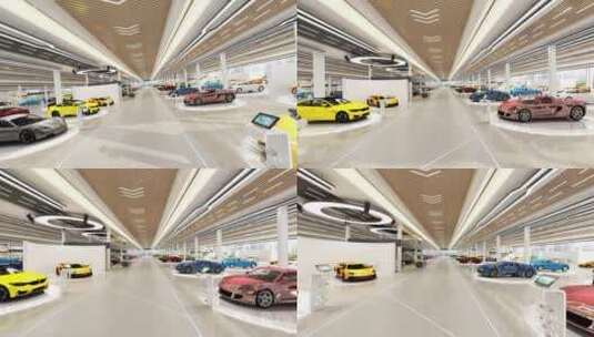 明亮高端汽车展厅销售三维动画高清在线视频素材下载