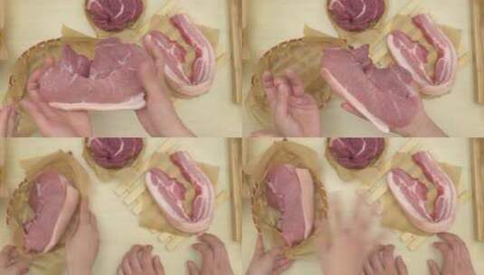 不同的生猪肉高清在线视频素材下载