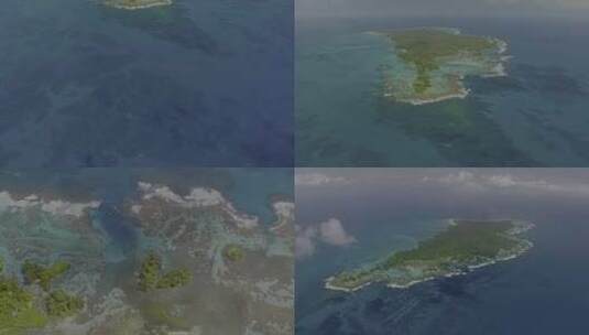 航拍海面岛屿高清在线视频素材下载