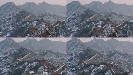 长城万里长城气势磅礴中华文明冬季高清在线视频素材下载