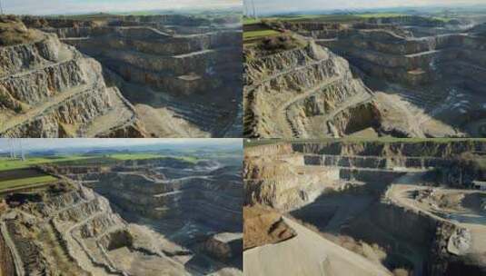 菱镁矿坑航拍高清在线视频素材下载