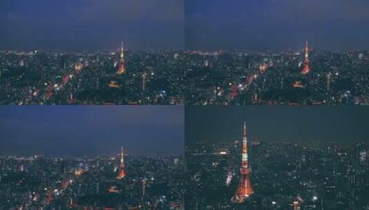 东京城市夜景延时摄影4k高清素材高清在线视频素材下载
