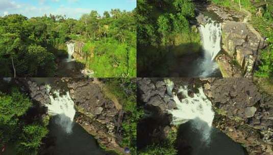 巴厘岛乌布瀑布高清在线视频素材下载