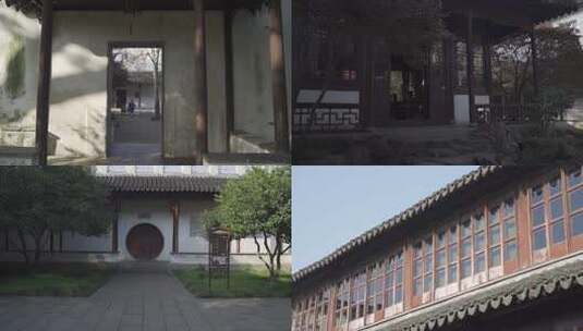 苏州园林 江南烟雨 中式庭院 古长廊高清在线视频素材下载