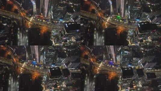 4K深圳福田区车公庙建筑群夜景航拍高清在线视频素材下载