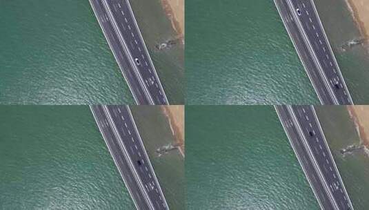 4k 航拍厦门海岸线演武大桥高清在线视频素材下载