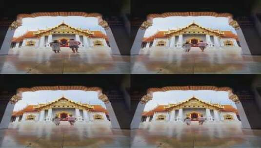 男人和女人参观寺庙高清在线视频素材下载