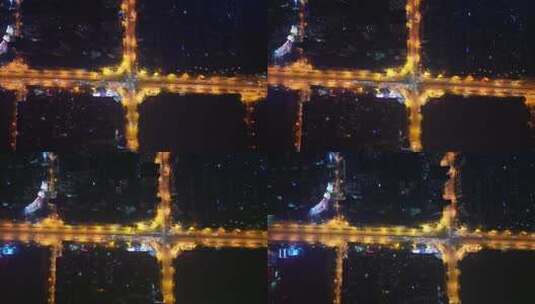 航拍重庆南岸茶园新区夜景高清在线视频素材下载