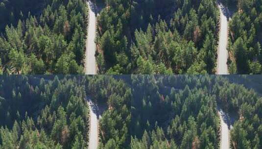 飞越加州皮诺斯山的森林公路高清在线视频素材下载