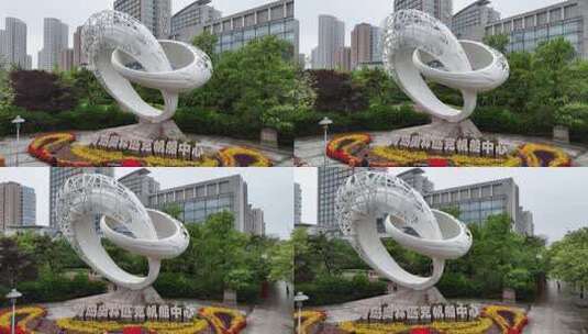 青岛连接奥运雕塑高清在线视频素材下载