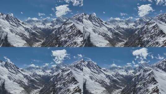 西藏日喀则市吉隆县夏村纯净雪山航拍空境高清在线视频素材下载