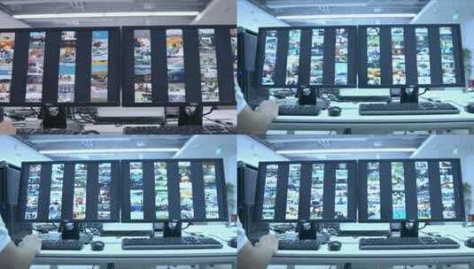 计算机屏幕对比摄像头监控滚动识别技术高清在线视频素材下载